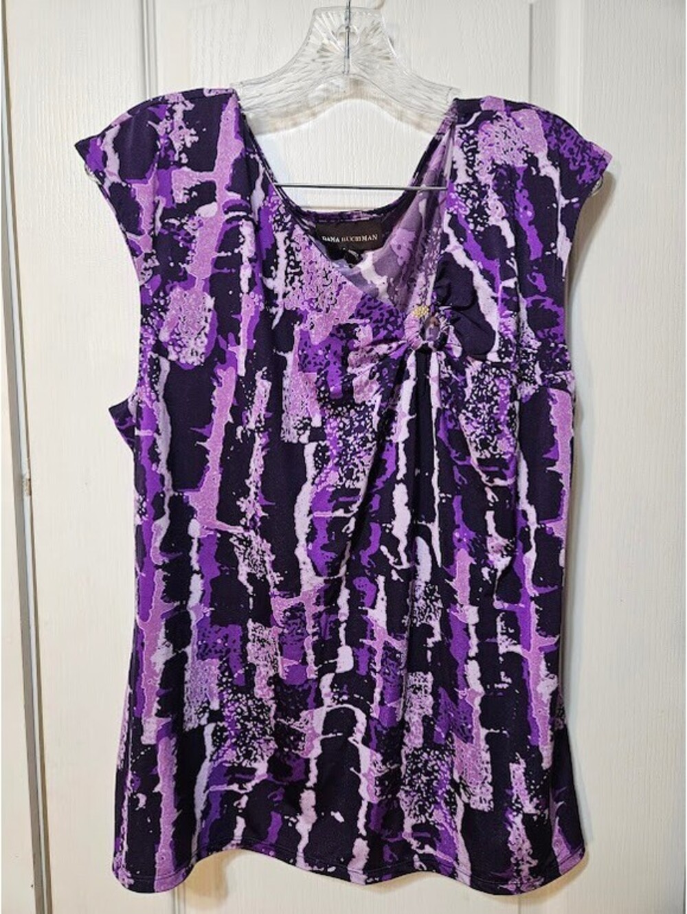 Dana Buchman Asymmetrical Tank Top XL Wild Orchid Rush